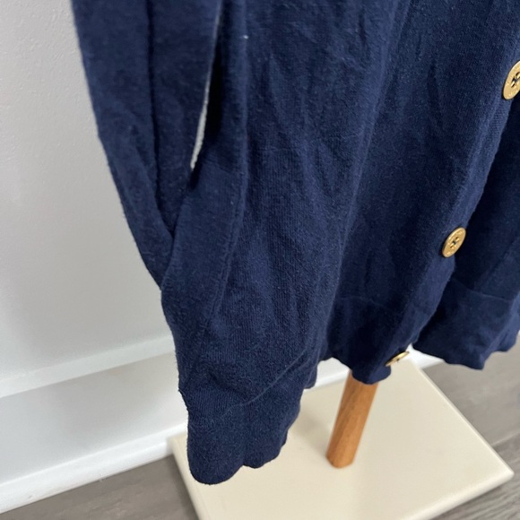 Lilly Pulitzer Blue Button Up Cardigan Sweater Classic Knit w/ Pockets sz Med - Picture 3 of 7